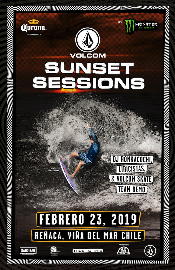 Surf nocturno, música y arte: Lo imperdible que trae Volcom Sunset Sessions by Monster Energy en Reñaca